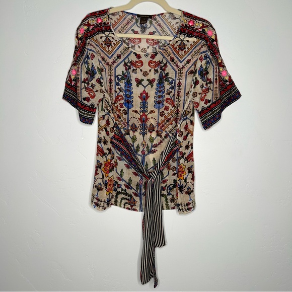 Anthropologie Vineet Bahl Floral Patterned Embroidered Women's Top Size Small - Picture 2 of 16